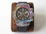 Swiss 7750 Hublot Big Bang Unico Sapphire Transparent Watch Rainbow Bezel
